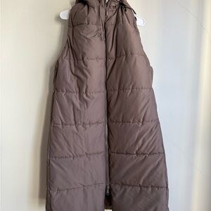 Mauve Long Puffer Vest